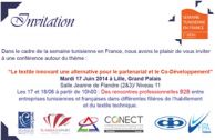 Mfcpole Co-organise une conférence sur le thème « le textile  innovant : une alternative pour le partenariat et le Co-développement », qui se tiendra  le 17 Juin 2014 à partir de 17h à  Lille, Grand Palais Salle Jeanne de Flandre (2&3) / Niveau 11. 